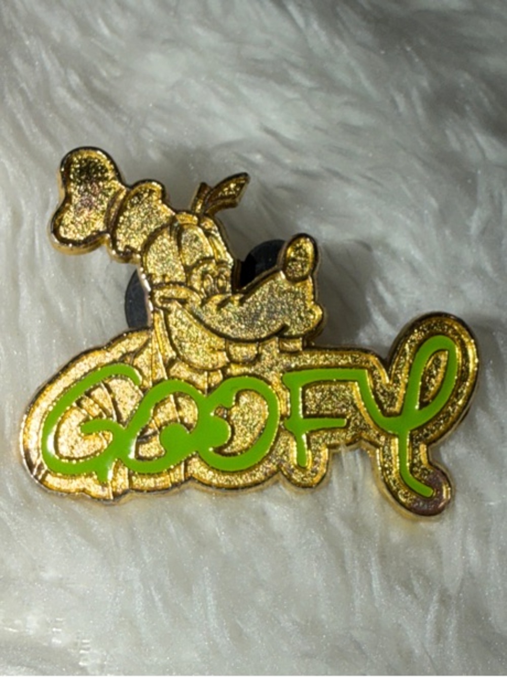 Disney Gold and Lime Green Goofy Enamel Pin